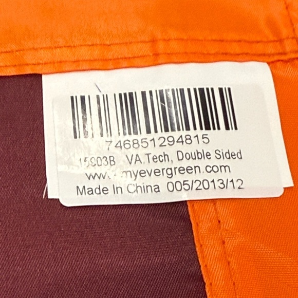 Hokies double-sided vertical banner - Maroon and Orange NWT 28 inches by 44 - Picture 2 of 4